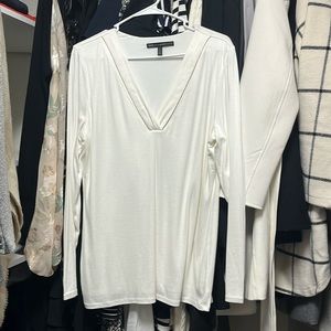 White House black market cream, long sleeve top